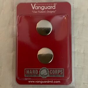 Vanguard Hard Corps Collar Insignia Discs Set of 2 • Shiny Silver Tone • New